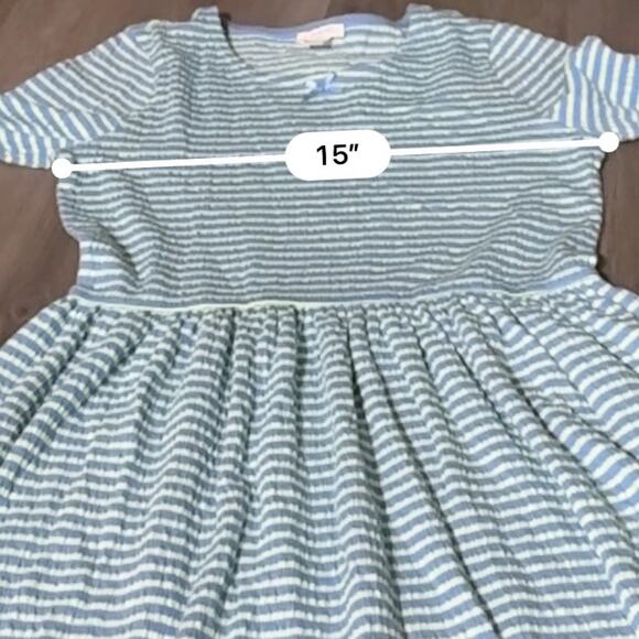 J. Crew Crewcuts Blue & Green Striped Long Sleeve Pullover Mini Dress Sz‎ 12 NEW - Picture 8 of 9